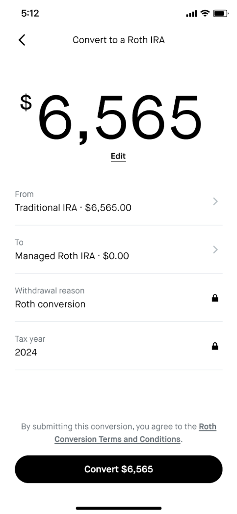Roth conversion screen